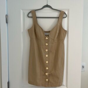 Significant Other tortoise shell button down tan dress
